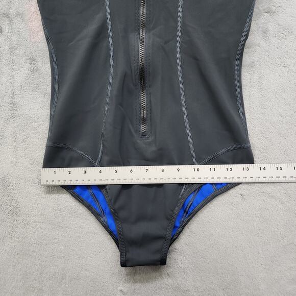 VA VERAMOR Swimsuit Womens M Gray Blue Zip Compression Wetsuit Reversible Surf - Picture 6 of 7